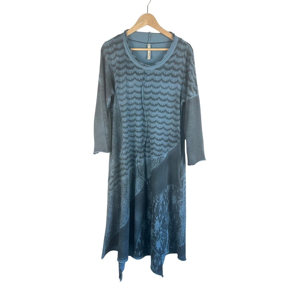 Cynthia Ashby Cotton Midi Dress Small Pockets Lagenlook Artsy Boho